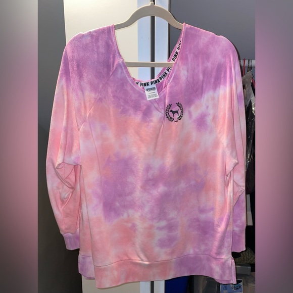 PINK Victoria's Secret Tops - Victorias secret PINK tie dye off shoulder sweatshirt